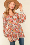 Fall Floral Babydoll Top