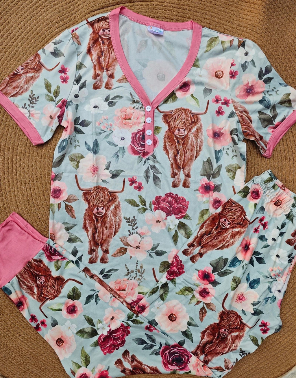 Buttery Soft Pjs  - Cow Floral