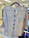 Light Mocha V-Neck Pocket Top