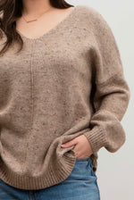 Mocha Speckled Knit Sweater