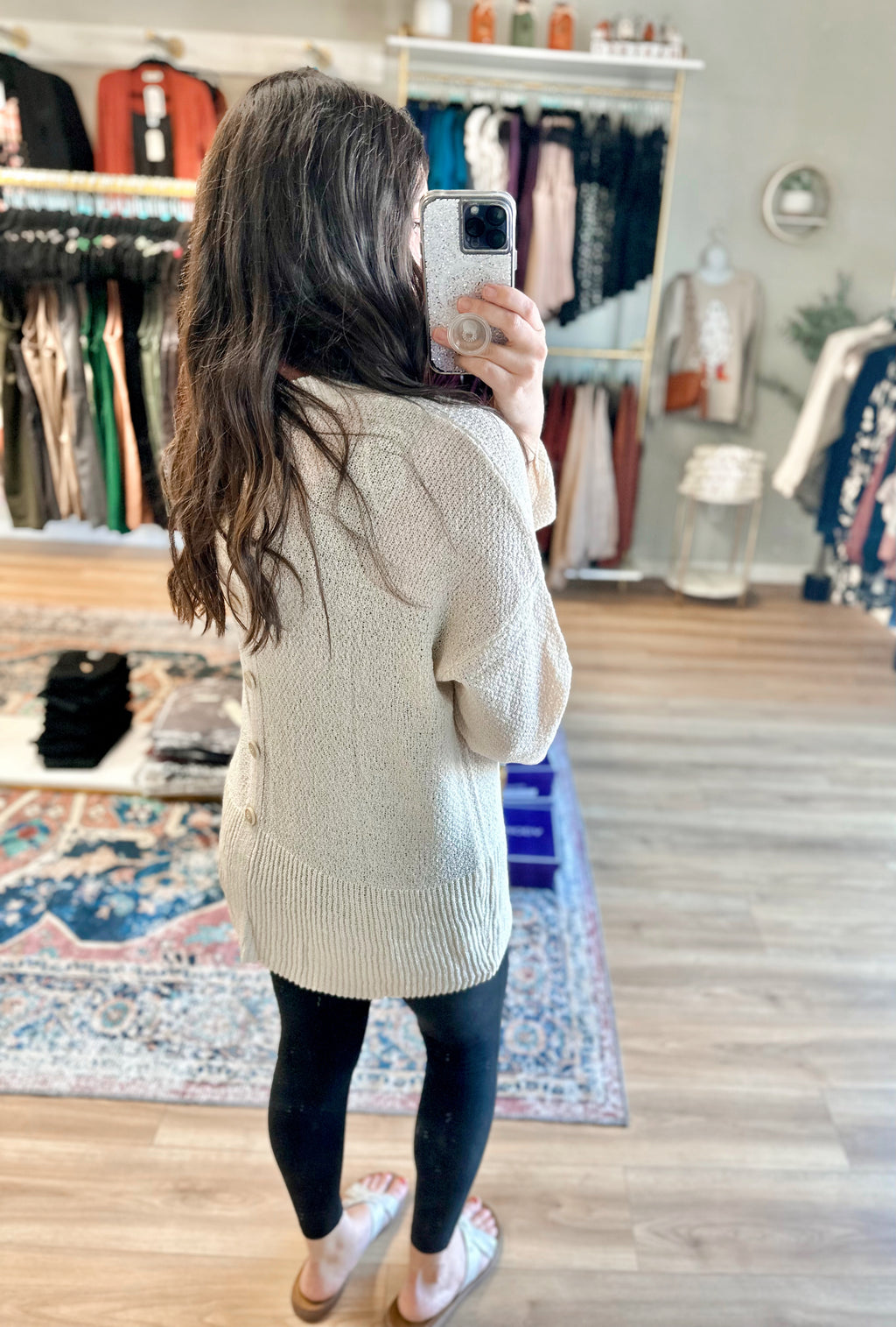 Cream Buttoned Back Cardigan