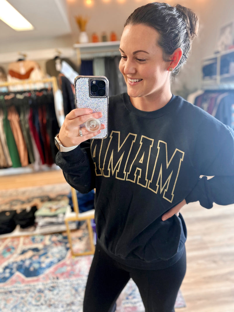 MAMA Gold Shimmer Black Sweatshirt