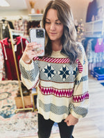 Aztec Holiday Sweater Top