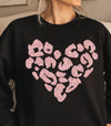 Pink Glitter Heart Sweatshirt