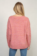 Rose Chevron Sweater