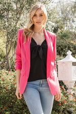 Hot Pink Woven Blazer