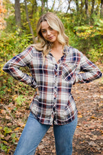 Navy Plaid Button Up