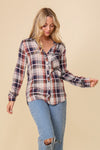 Navy Plaid Button Up