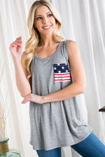 Grey Stars & Stripes Pocket Tanktop