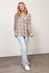 Taupe Plaid Button Up