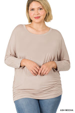 Luxe Rayon 3/4 Sleeve Ruched Top