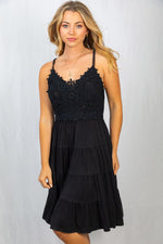 Black Crochet Knit Bralette Dress