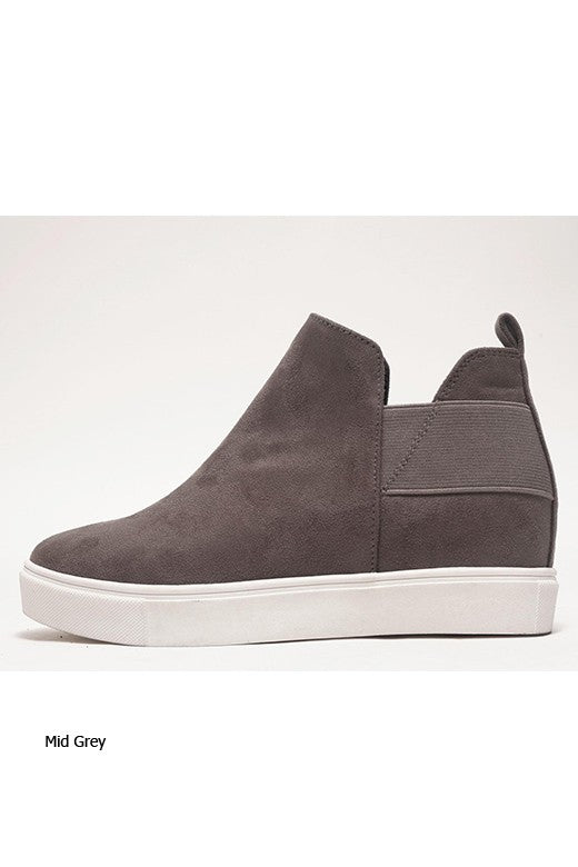 Grey Hidden Wedge Sneaker