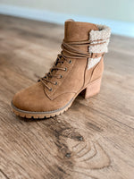 Tan Laced Up Bootie