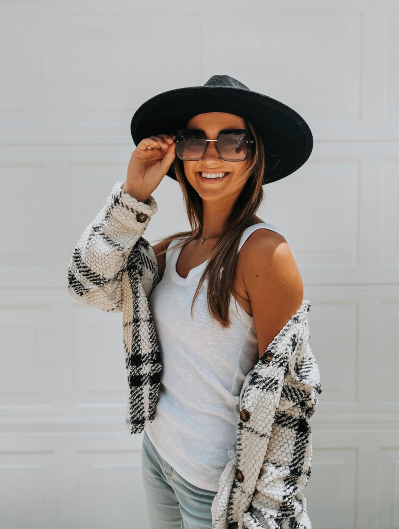 Autumn Plaid Shacket - Black