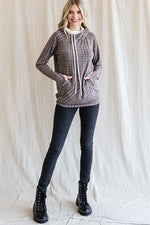 Vintage Brown Plaid Hoodie