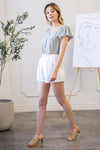 Sage V-Neck Woven Top
