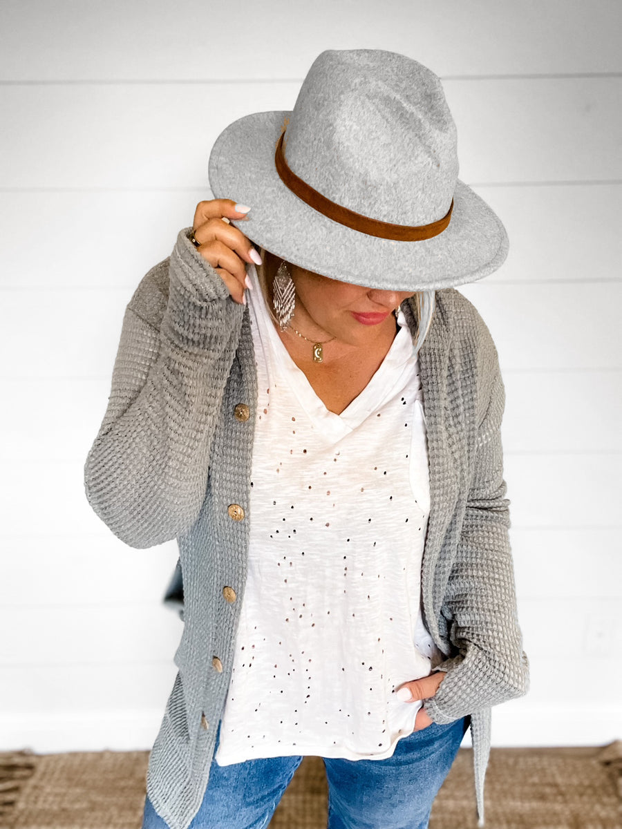 Waffle Button Up Cardigan